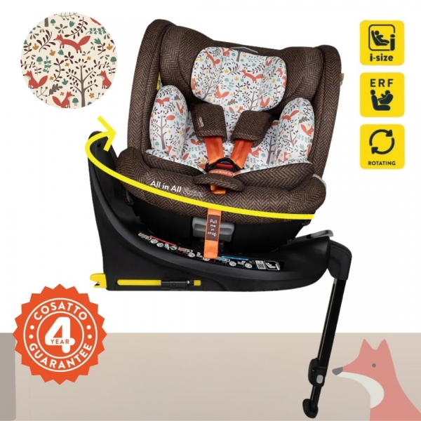 Cosatto All in All Extra i-Size 360° – Περιστρεφόμενο Παιδικό Κάθισμα Αυτοκινήτου (0-36 kg)-Extended Rear Facing- Foxford Hall