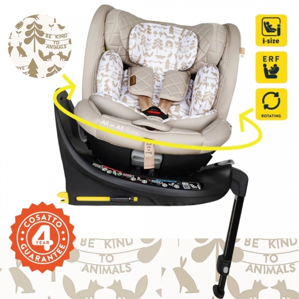 Cosatto All in All Extra i-Size 360° – Περιστρεφόμενο Παιδικό Κάθισμα Αυτοκινήτου (0-36 kg)-Extended Rear Facing- Whisper